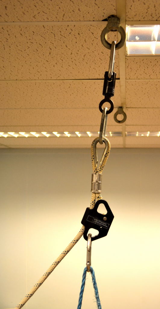 Hiermee kunnen schommels verstelbaar worden opgehangen. Er is ook nog gebruikt gemaakt van een draaikoppeling.